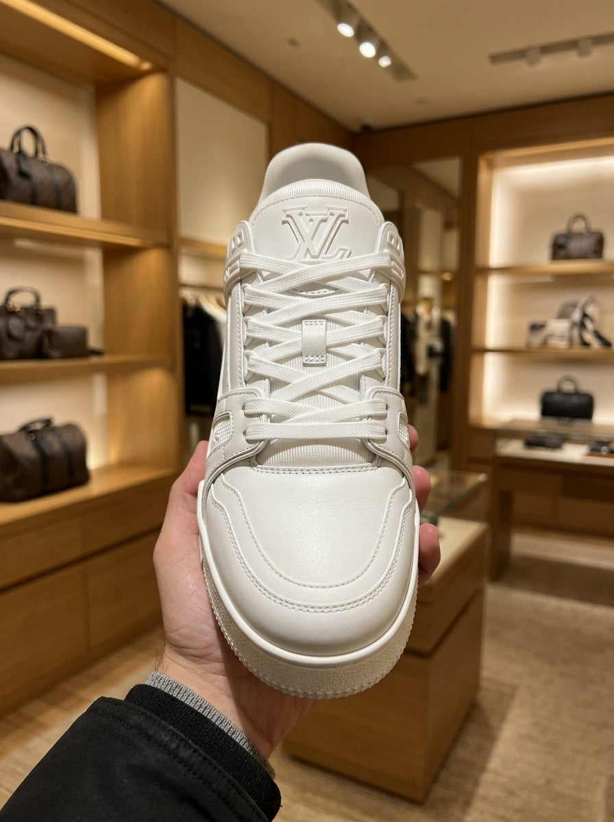 Women’s Louis Vuitton LV Trainer White Leather Trainers