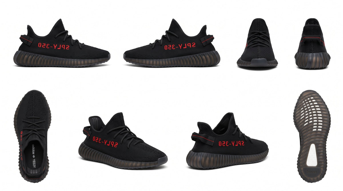 adidas Yeezy Boost 350 V2 Bred Black & Red Sneakers
