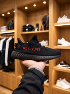 adidas YEEZY BOOST 350 V2 Black & Red Trainers