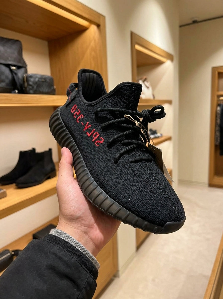 adidas Yeezy Boost 350 V2 Bred Black & Red Sneakers