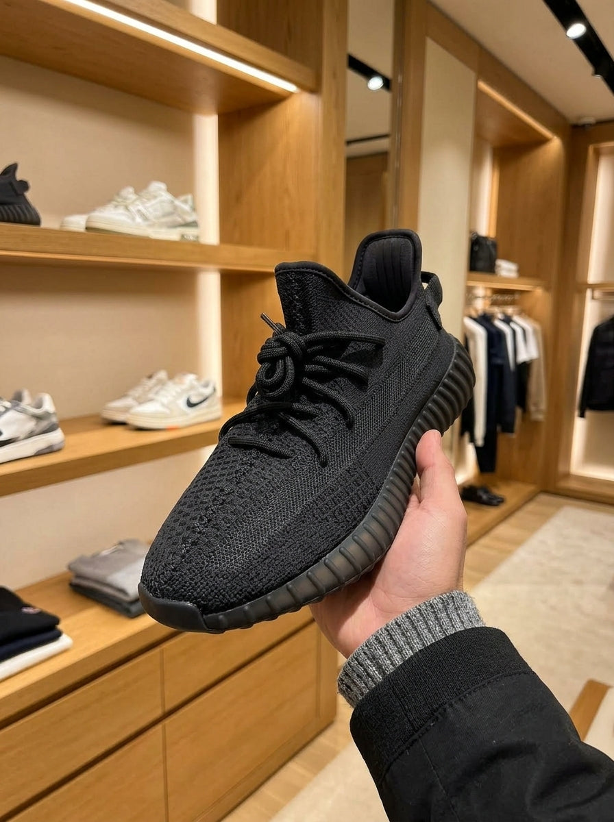 adidas Yeezy Boost 350 V2 Onyx Black Knit Sneakers