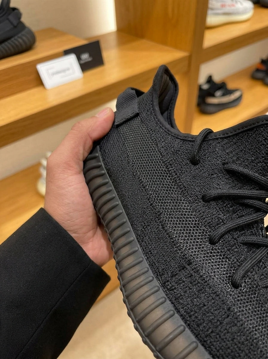 adidas Yeezy Boost 350 V2 Onyx Black Knit Sneakers