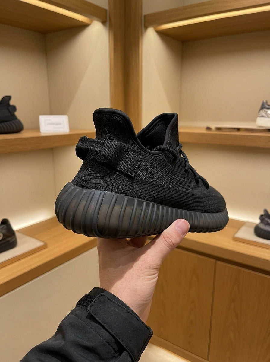 adidas Yeezy Boost 350 V2 Onyx Black Knit Sneakers