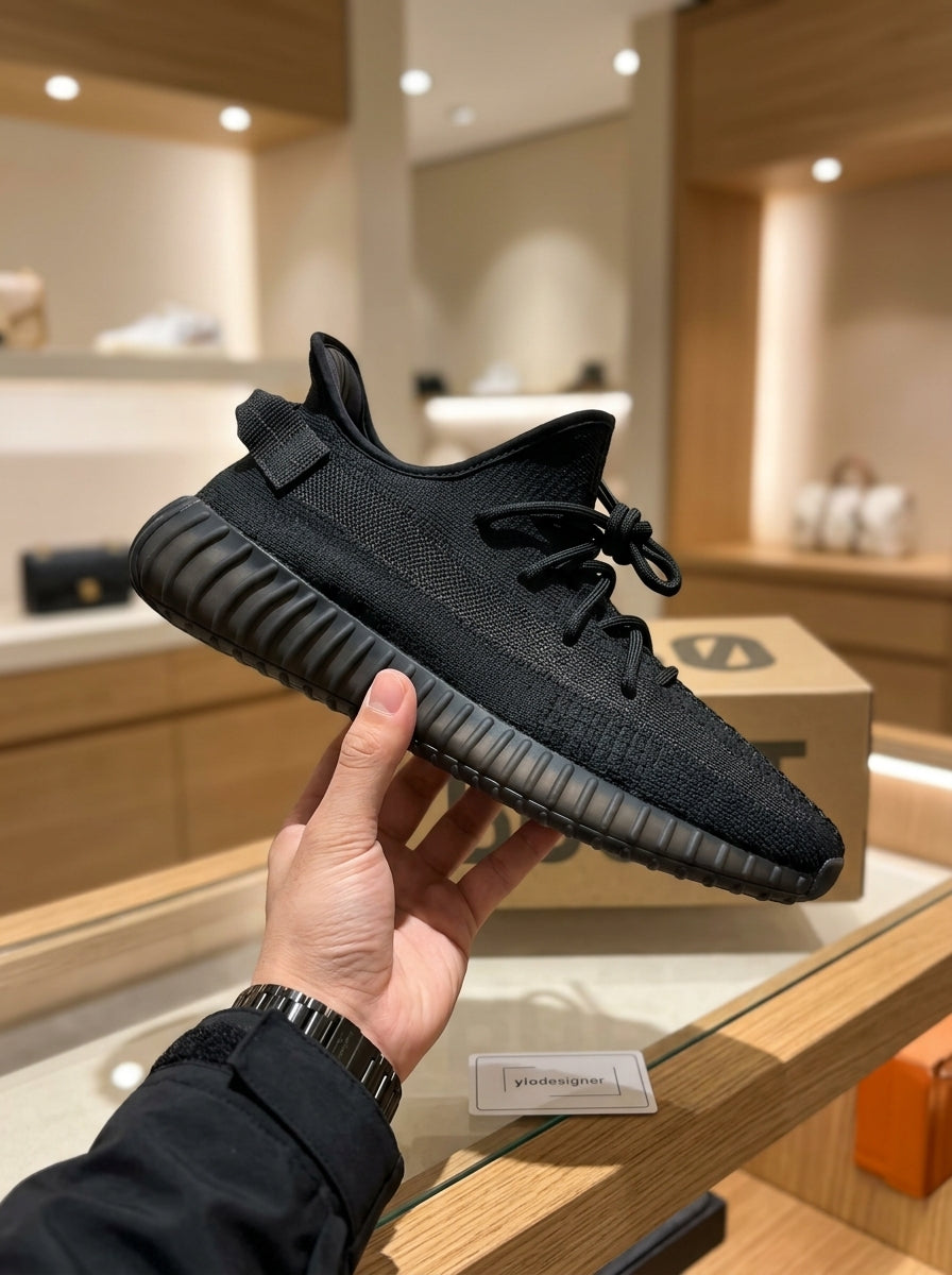 adidas Yeezy Boost 350 V2 Onyx Black Knit Sneakers