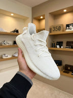 adidas YEEZY BOOST 350 V2 White Trainers – Tonal Side Stripe