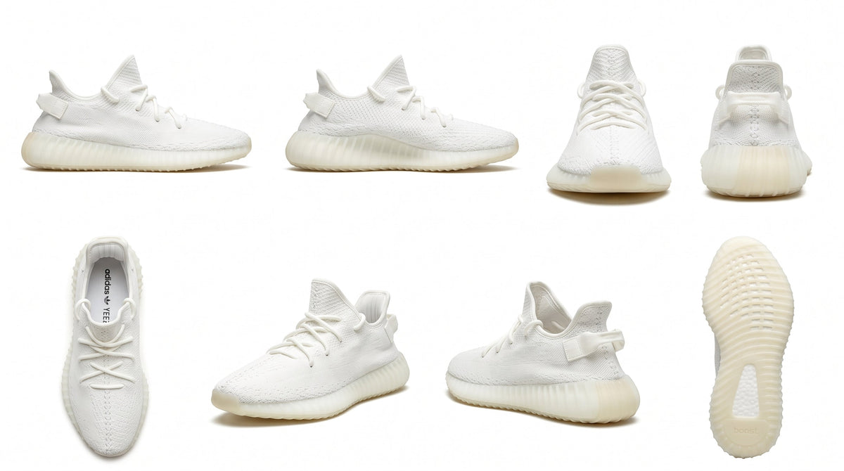 adidas YEEZY BOOST 350 V2 White Trainers – Tonal Side Stripe