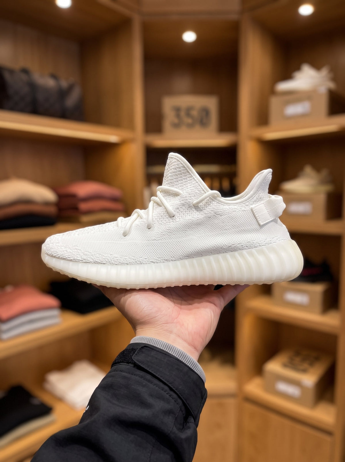 adidas YEEZY BOOST 350 V2 White Trainers – Tonal Side Stripe