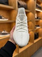 adidas YEEZY BOOST 350 V2 White Trainers – Tonal Side Stripe