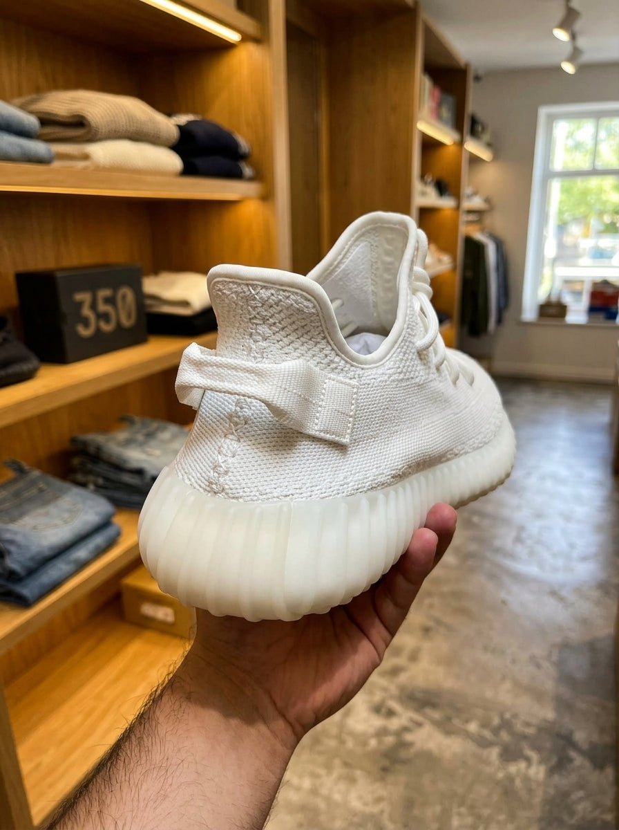 adidas Yeezy Boost 350 V2 Triple White Knit Sneakers