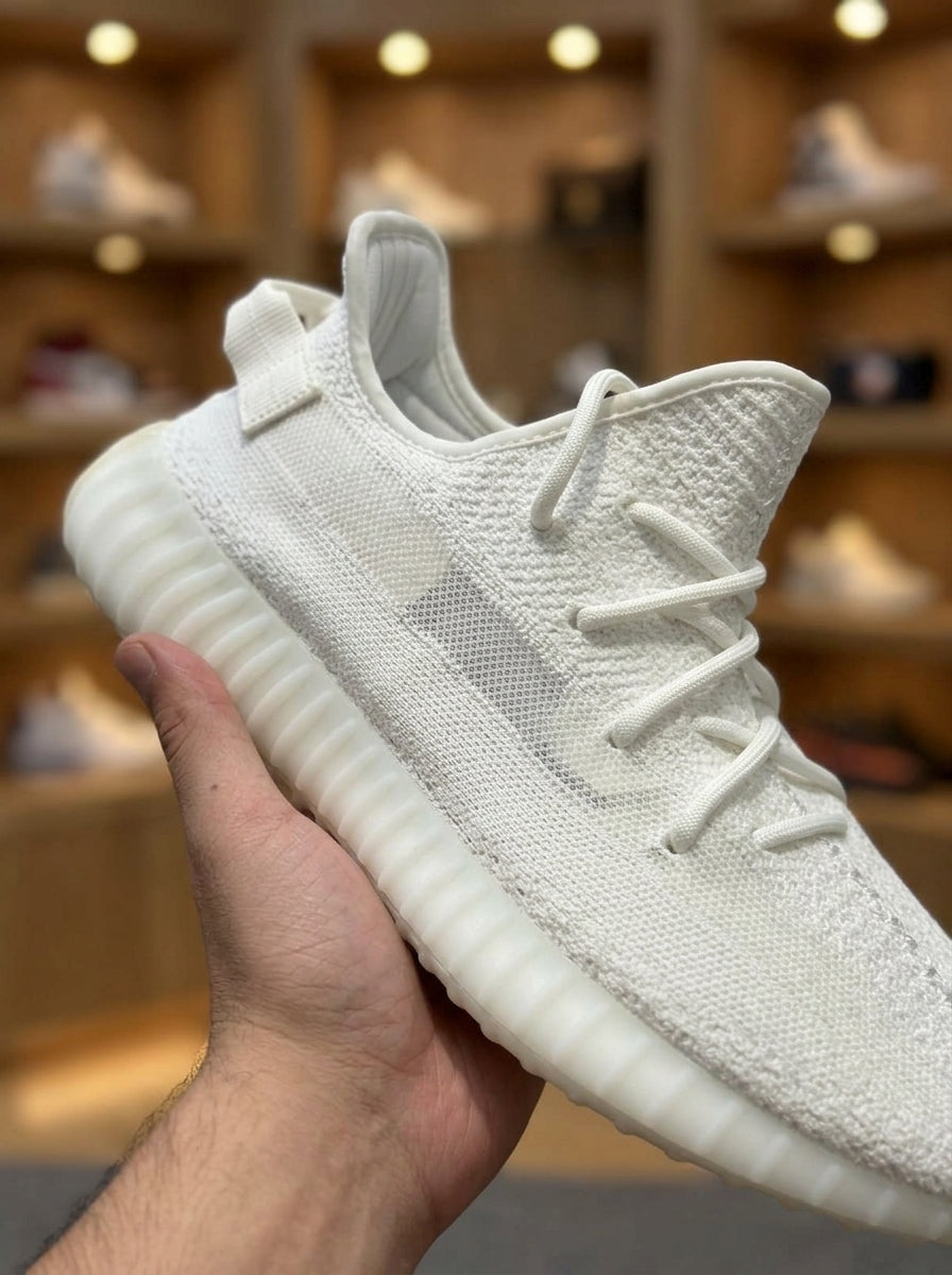 adidas Yeezy Boost 350 V2 Triple White Knit Sneakers