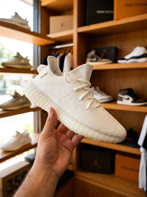 adidas Yeezy Boost 350 V2 Triple White Knit Sneakers