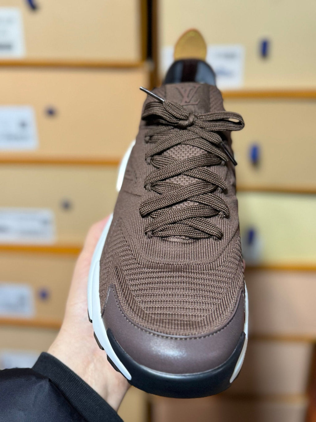 Louis Vuitton LV Tatic Knit Brown & White Trainers