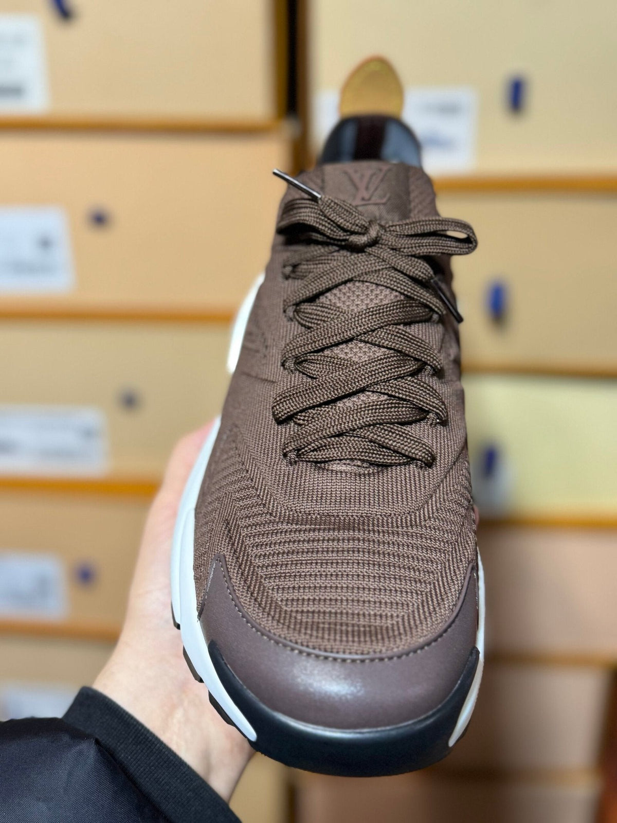 Louis Vuitton LV Tatic Knit Brown & White Trainers
