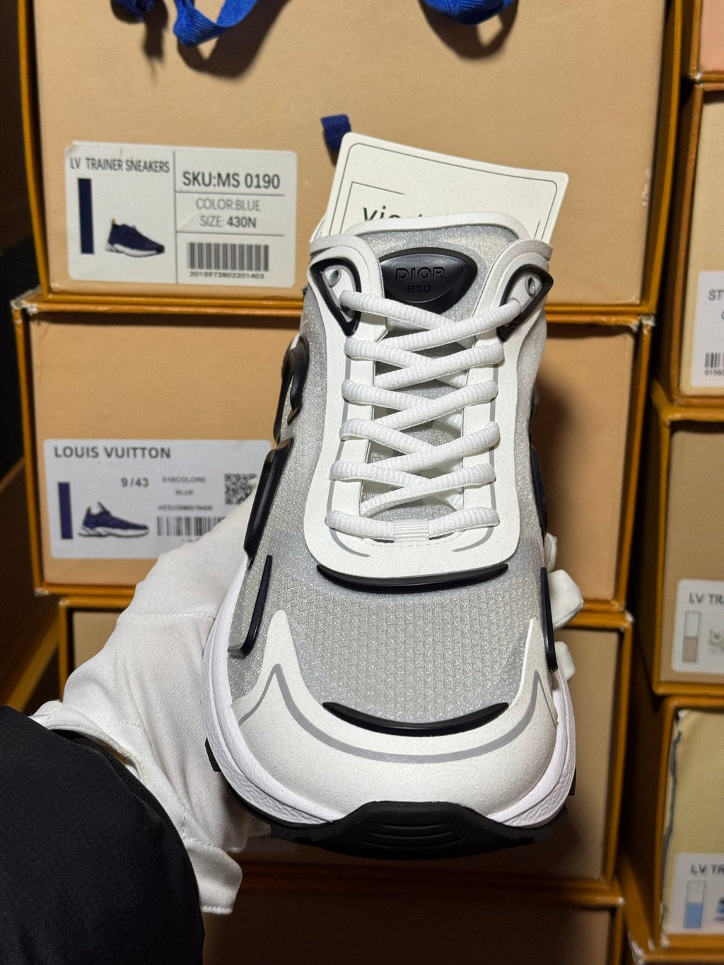Dior B30 Countdown White, Grey & Black Trainers