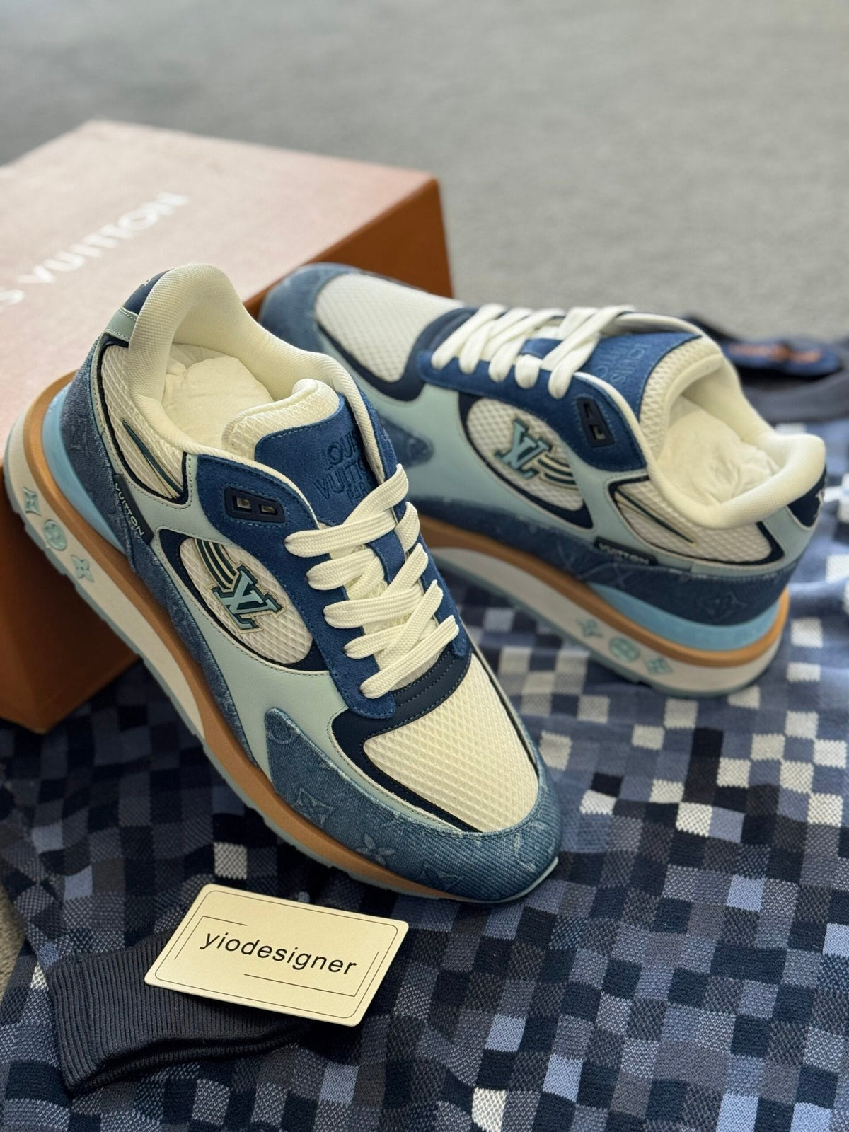 Louis Vuitton Run Away Blue Monogram Denim Trainers