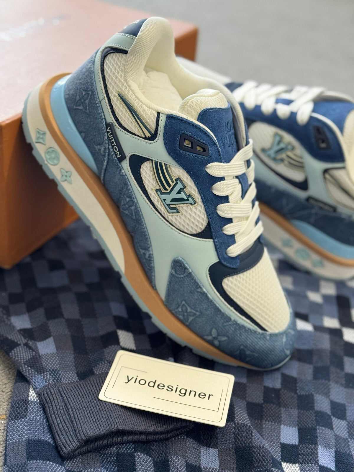 Louis Vuitton Run Away Blue Monogram Denim Trainers