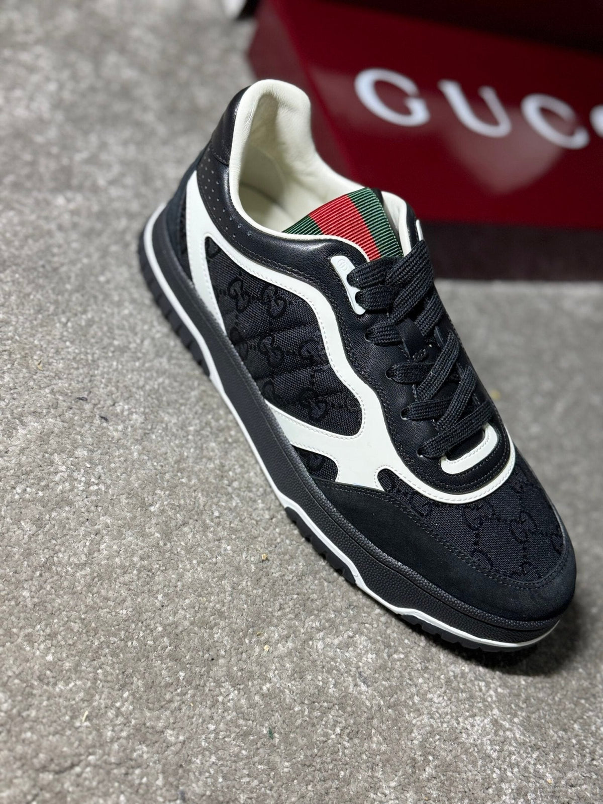 Gucci Re-Web Black GG Canvas Sneakers