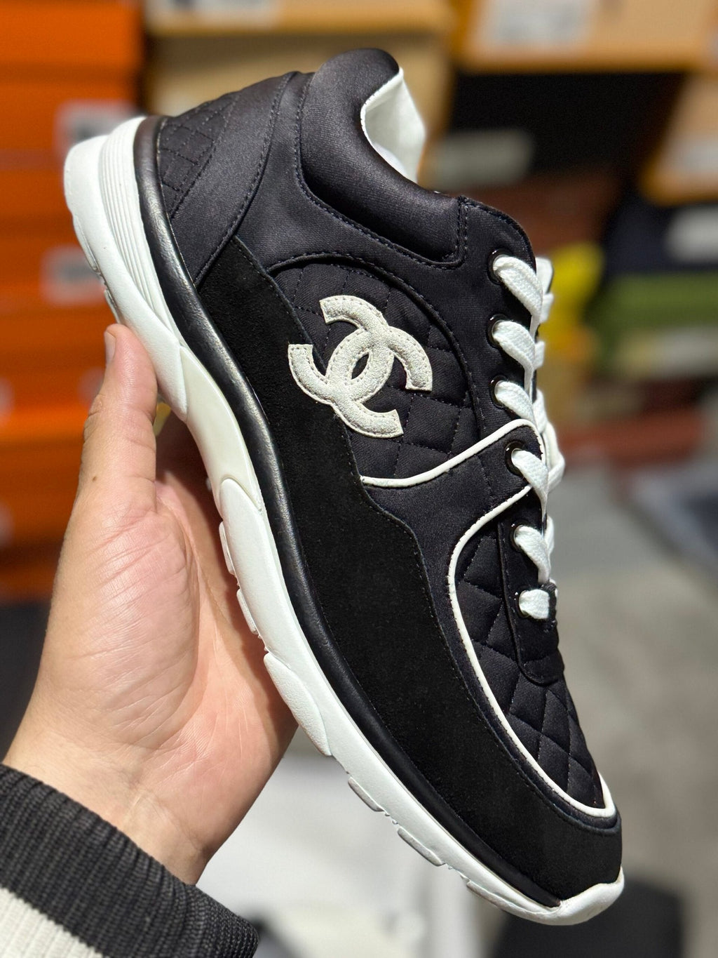 Chanel Black & White Trainers – Quilted Upper
