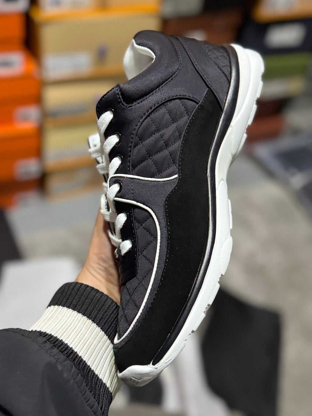 Chanel Black & White Trainers – Quilted Upper