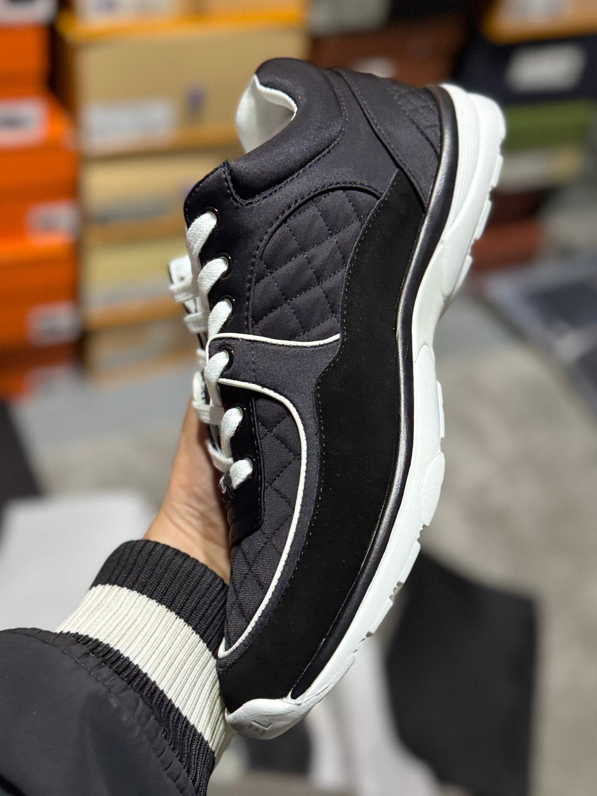 Chanel Black & White Trainers – Quilted Upper