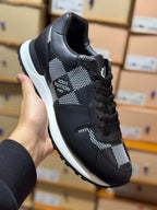 Louis Vuitton Run Away Black Damier Leather Trainers
