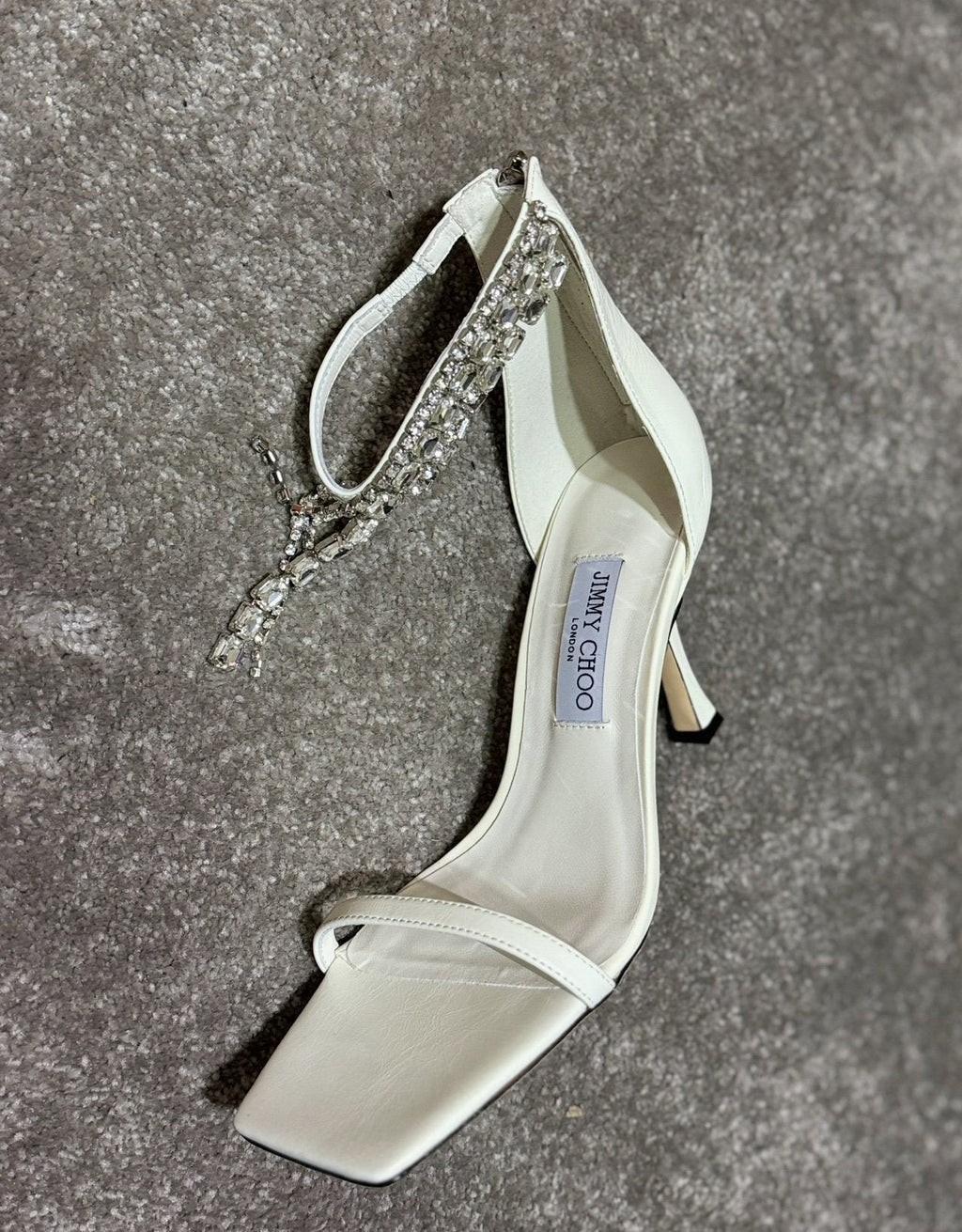 Jimmy Choo Verity 100 Latte Crystal-Embellished high-heeled Sandals