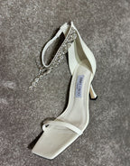 Jimmy Choo Verity 100 Latte Crystal-Embellished high-heeled Sandals