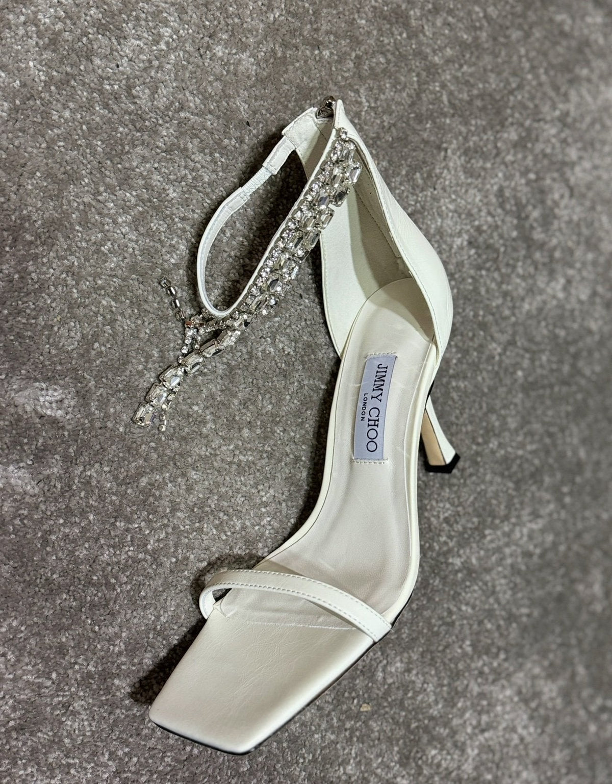 Jimmy Choo Verity 100 Latte Crystal-Embellished high-heeled Sandals