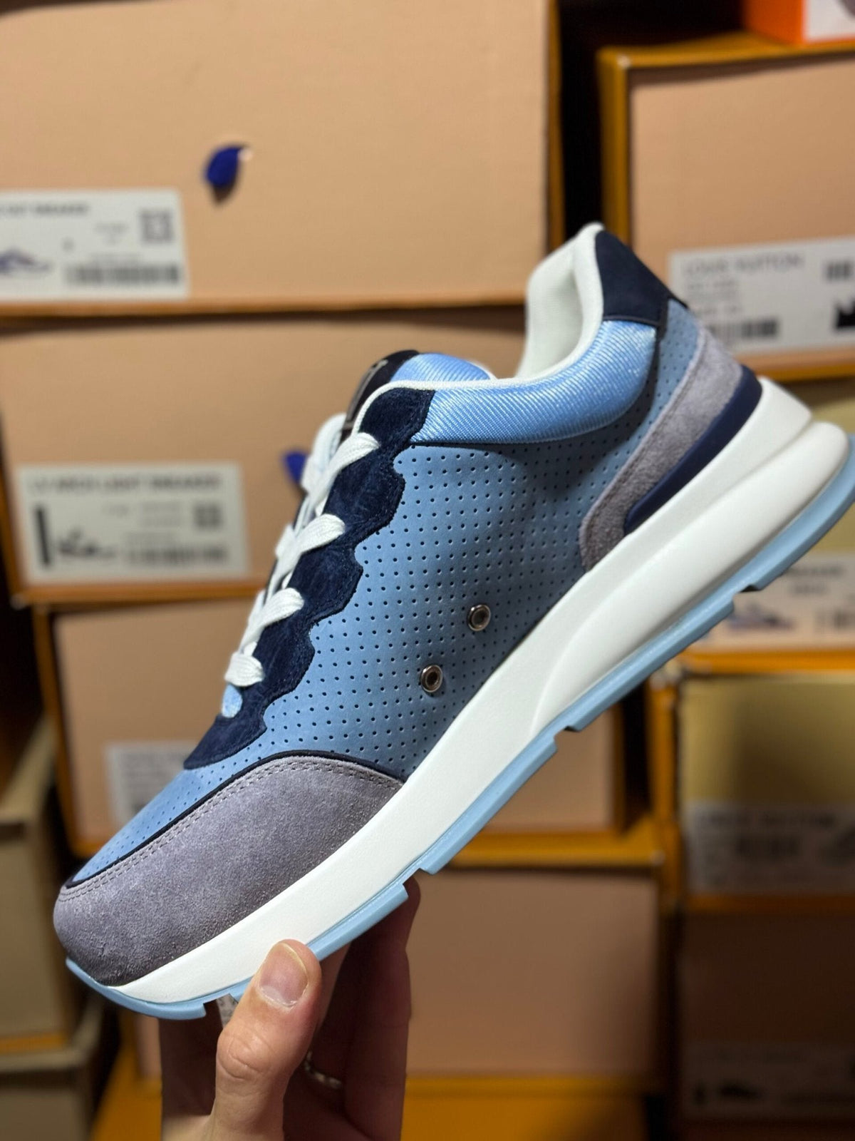 Louis Vuitton LV Classic Blue Nubuck Trainers