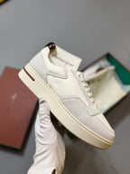 Loro Piana White Panelled Low-Top Sneakers