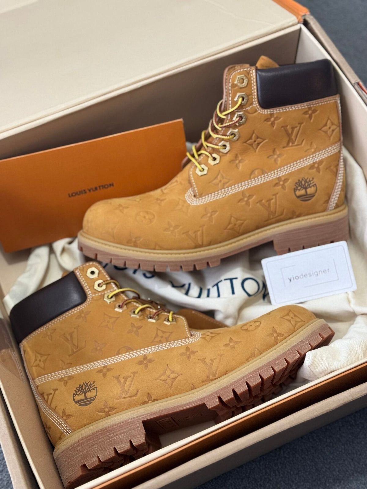 Louis Vuitton x Timberland 6-In Wheat Monogram Boots